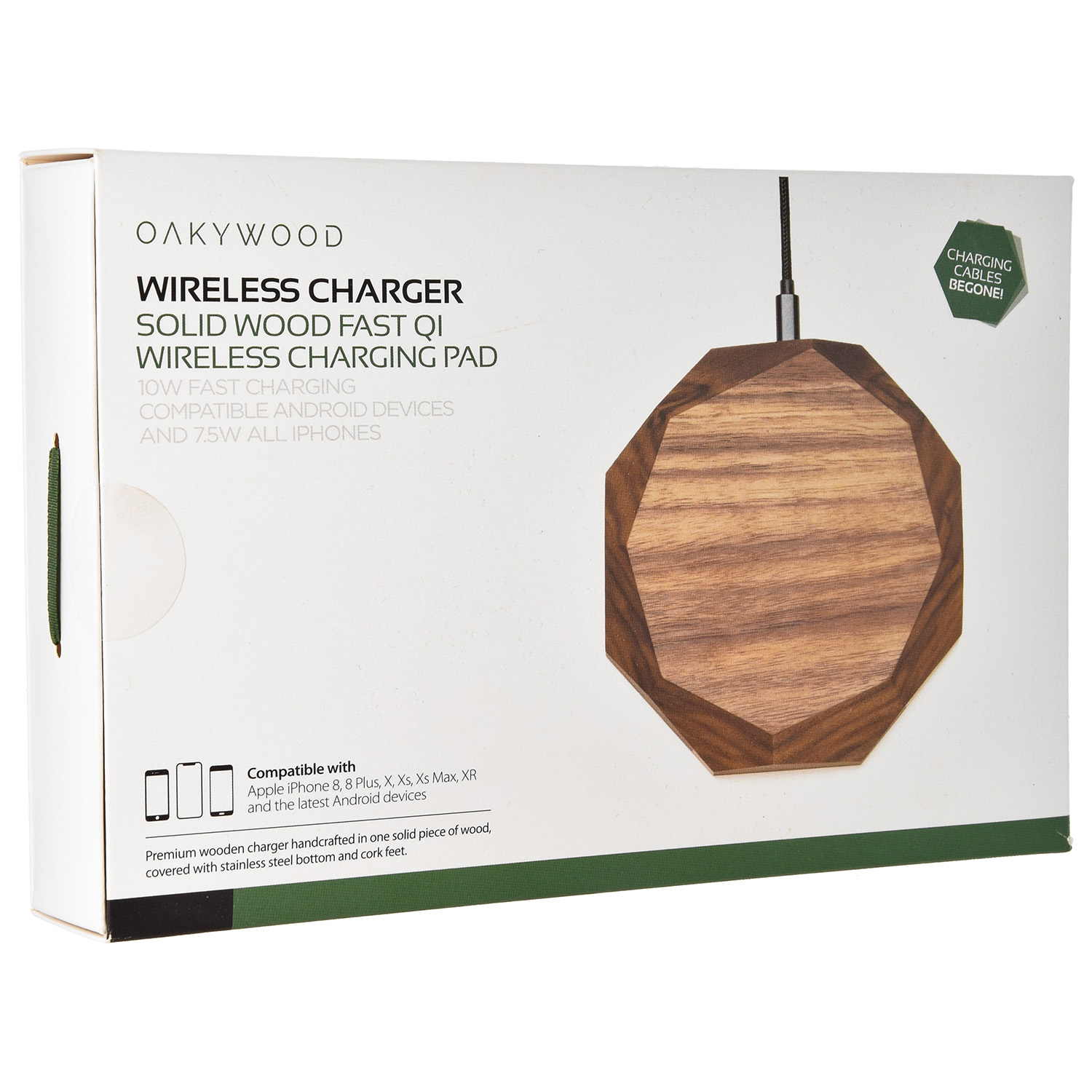 Drewniana ładowarka bezprzewodowa Oakywood Wireless Charger 10W